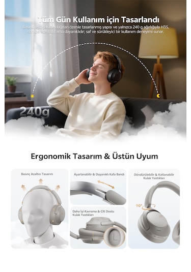 Qcy H3S Bluetooth 6.0 Kulak Üstü Kulaklık