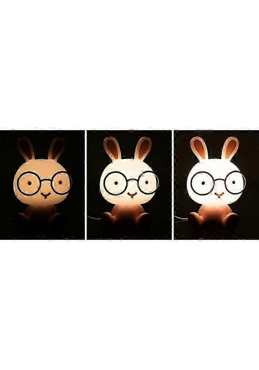 Pembe Tavşan Led Gece Lambası