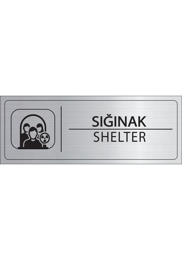 Mayeka Sığınak İsimlik Gümüş Metal Kapı İsimliği Levhası Yönlendirme Tabelası