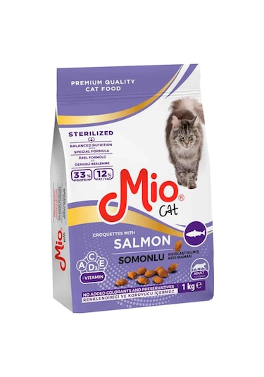 Mio Somonlu Kısırlaştırılmış Yetişkin Kedi Maması 1 KG