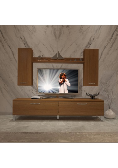 Decoraktiv Eko 5d Slm Std Krom Ayaklı Tv Ünitesi Tv Sehpası Ceviz