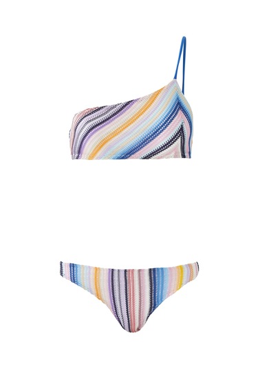 Missoni Tek Omuzlu Triko Bikini Mavi Çok Renkli