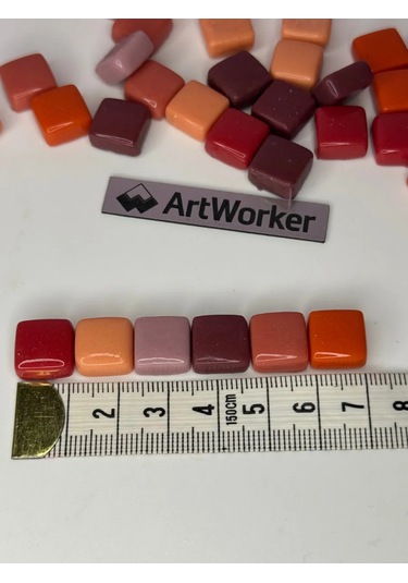 Artworker Flory12 Kiraz Kırmızı Cam Fayans, 0,9 Kg 439503425