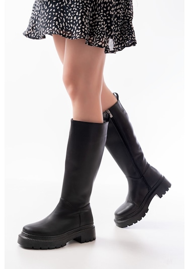 236-340 Siyah Fermuarlı Günlük Kadın Çizme Diğer