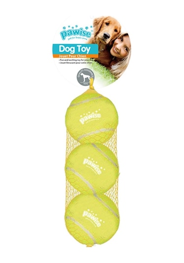 Pawise Gıcırtılı Esnek Tenis Topu Üçlü Köpek Oyuncağı