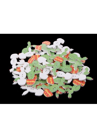 Suntek Magideal 50 Adet 2 Delik Ahşap Düğmeler Dekoratif Sevimli B-tipi