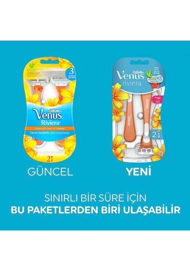 Gillette Venus Riviera Kullan At Kadın Tıraş Bıçağı  2'li