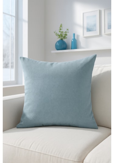 Düz Duck Kırlent Kılıfı Mavi 40x40 Mavi