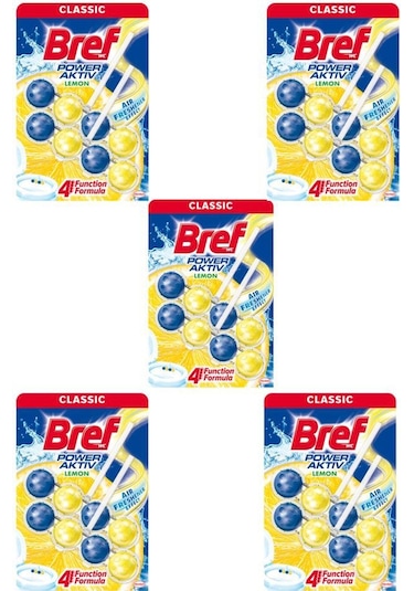 Bref 5'li Power Aktif Limon Klozet Bloğu 2 x 50 G