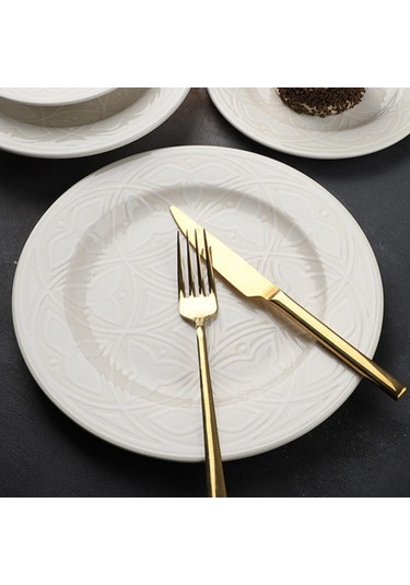 Srv-0041 Yuv Servıs Tabak 26 Cm Cream Decor Krem