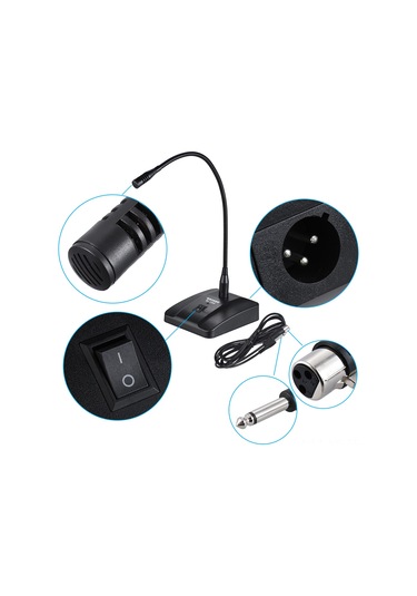 Yunboo Profesyonel M180 Kablolu Mikrofon - Kardiyoid Yönlü, 3m Kablo, 40cm Esnek Şaft