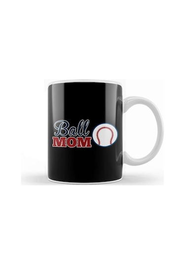 Ball Mom Cute Baseball Softball Mom Kupa Bardak Porselen Karışık