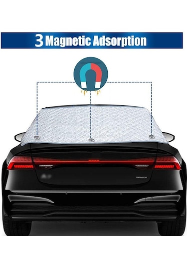 140 X 80cm Araç Arka Camı Kalınlaştırılmış Güneş Kalkanı Tüm Hava Koşullarına Karşı Koruyucu Kapak Gümüş