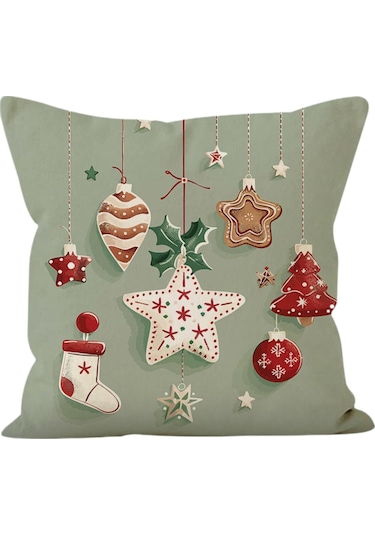 Suntek Yılbaşı Yastık Kılıfı Noel-yıldızı-baskısı-a Noel Yıldızı Baskısı A