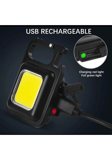 F.20a Mıknatıslı Kamp Feneri El Feneri 800 Lümen 30 Cob Açık Gri