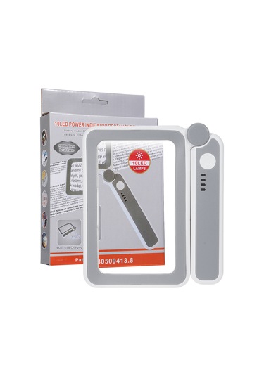Yunboo Usb Şarjlı 4x Büyütme, 10 Led Beyaz Işık, 3 Seviye Işık, Pil Göstergeli Dokunmatik Kapatma Katlanabilir El Tipi Büyütec Gri-beyaz Çok Renkli