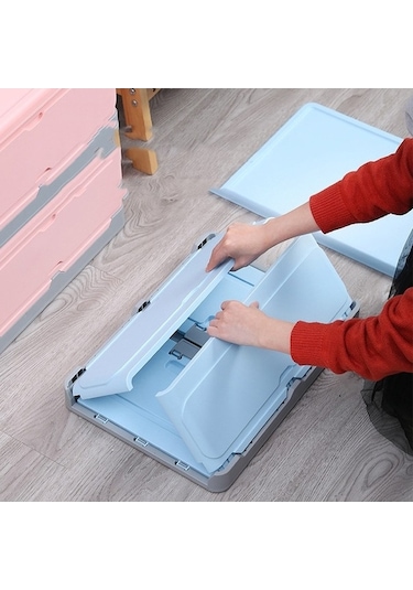 Tongxida Öğrenci Kitapları Sıralama Eser Plastik Katlanır Araba Depolama Kutusu, Boyut: Xl Mavi Mavi