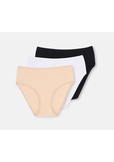3 Lü Paket Dagi Bayan Yüksek Bel Slip Külot 5104kc Çok Renkli