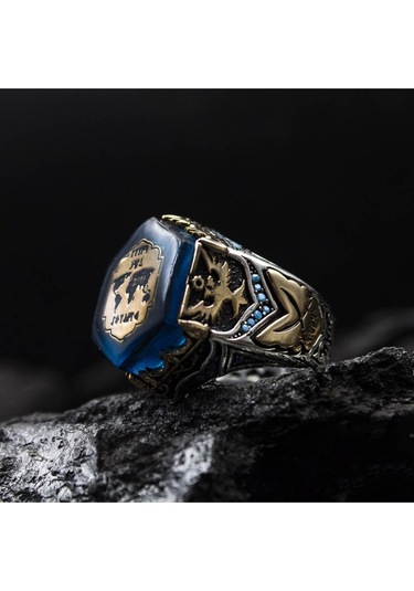 Islam Usta Tasarımı Miras Gümüş Erkek Yüzük