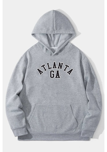 Atlanta Baskılı Sweatshirt Gri
