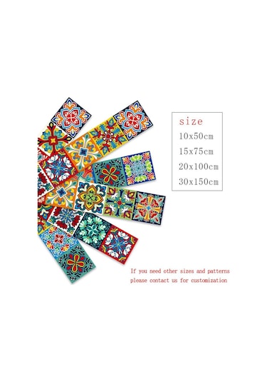 Beyaz & Kırmızı Renkli Desen Seramik Fayans Duvar Etiket Masaları Banyo Mutfak Ev Dekor Duv Su Geçirmez Duvar Sticker Dğ. 56651311 Diğer