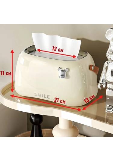 Kangvka Krem Renkli Abs Plastik Prujinal Otomatik Yükseltme Mekanizmasıyla Modern Masa Servisi Salfet Kutuğu Bej