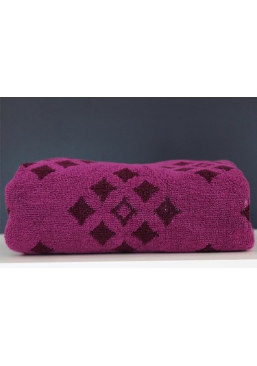 50x100 Rug İplik Boyalı Jakarlı %100 Pamuk Bukle El Yüz Baş Havlu Mor
