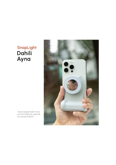 Shiftcam Snappocket Light Led Selfie Ring Işık, 4 Parlaklık Seviyesi, Dahili Batarya, Manyetik Telef Siyah