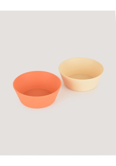 Yuvarlak Bebek Mama Tabağı 2'li Set Peach - Vanillia