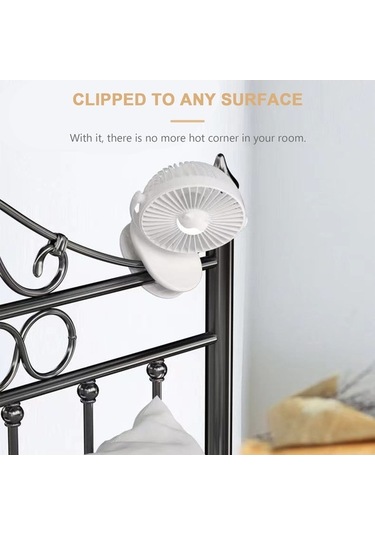 Pazly Taşınabilir Usb Fan - Mini Masa Fanı, Klip Şarjlı, 3 Hız + Gece Lambası, Yeşil Yeşil