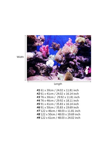 Qingmipy 3d Mercan Desenli Pvc Akvaryum Arka Panosu, Su Geçirmez Otomatik Yapışkan, 61x41 Cm, Zengin Dekorasyon
