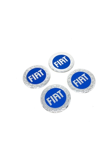 Jant Göbeği Arma/Yapıştırma Fiat 4'Lü Set Mavi 60Mm Yapıştırma