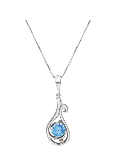 Chavin Topaz ve Zirkon Taşlı Lale Figürlü Gümüş Kolye Eu90