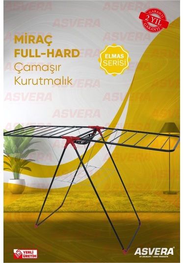 Elmas Serisi - Miraç Full-hard Borulu Çamaşır Kurutmalık - Dayanıklı Çamaşır Kurutma Askısı Antrasit
