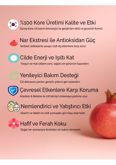 Modamkore 7'li Paket Nar Özlü Kore Yüz Maskesi Yenileyici