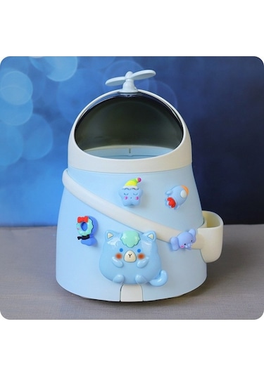 Flybuy Yumruk Yumruk Yaratıcı Tutma Sevimli Şarkısı Mengtuo Mavi Mavi Masaüstü Kutusu Kapaklı Dong Ding Dayanıklı Çöp Gl Mavi