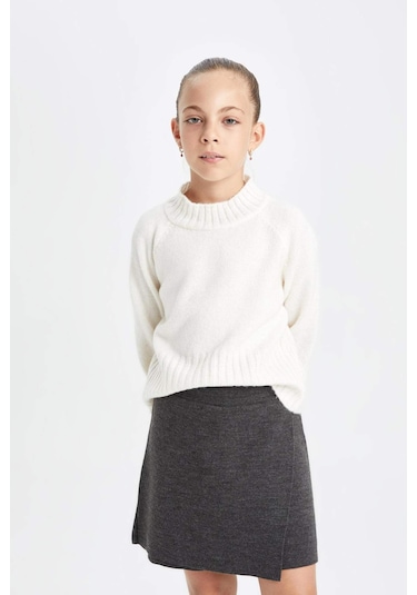 DeFacto Kız Çocuk Antrasit Basic Düz Şort Etek A7172A824WNAR84 Antrasit