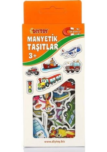 Diytoy Manyetik Taşıtlar 30 Parçalı Eğitim Seti Magnet Taşıt