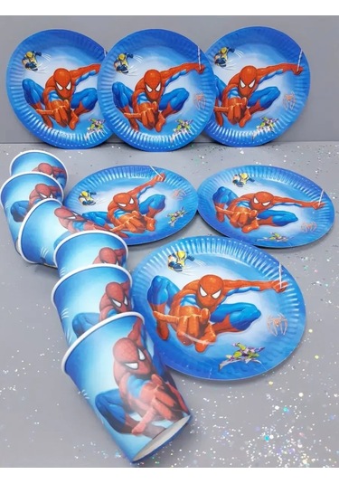 Love Land Örümcek Adam Temalı 20 Kişilik Bir Parti İçin Tek Kullanımlık Yemek Takımı 168057139 Diğer