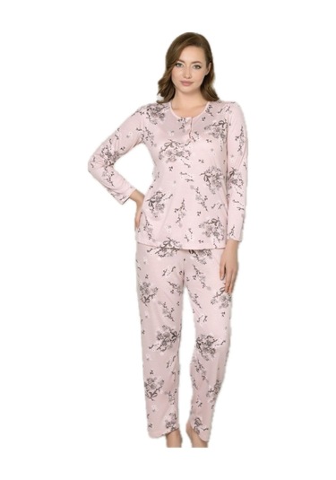 Alperi 790-25 Kadın Desenli Uzun Kol Pijama Takım 001