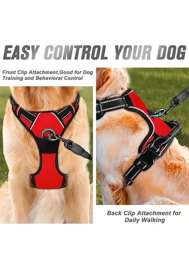 Maxaccess Köpek Yürüyüş Tasması, Anti-çekme Yastıklı Reflektif Xl Pembe Büyük Köpekler İçin