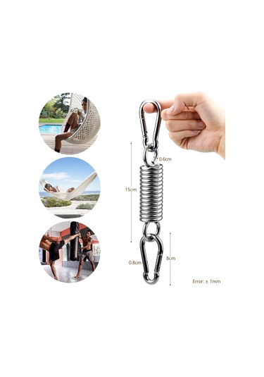 1 Adet Yaylı Kanca, Asılı Sandalye İçin 304 Paslanmaz Çelik Yaylı Kanca, 2 Ağır Hizmet Tipi Karabina, Yaylı Kanca Diğer