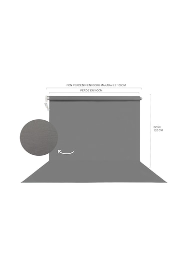 Hs Stüdyo Teknik 90x120cm Gri Fon Perdesi Seti