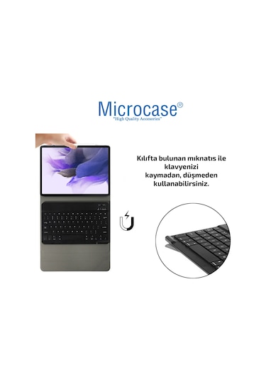 Samsung Uyumlu Tab S7 FE T733 12.4 Bluetooth Klavyeli Standlı Kılıf BKK4