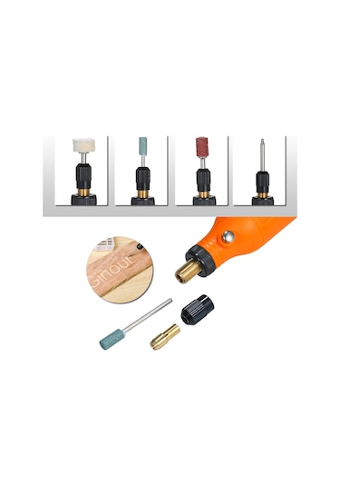 Geeroyoo Kkmoon Şarj Edilebilir Mini El Taşlama Makinesi, 5 Hız Ayarlı Işık Fonksiyonlu Taş Oyma Ve Parlatma Aleti, Portakal Renk