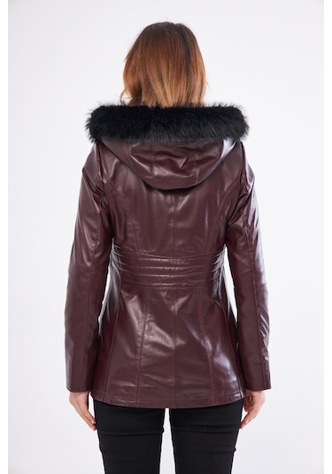 Derinss Dka2332 Hakiki Deri Kadın Bordo Mont 001