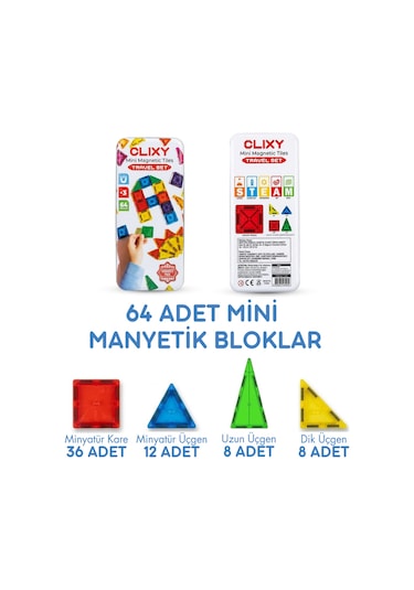 Mini Manyetik Bloklar 64 Parça Travel Set