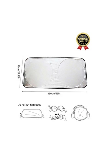 Ultra Dayanıklı Katlanabilir Ve Taşınabilir Uv Işık Engelleyici Çift Katmanlı Ön Cam Araba Güneşliği