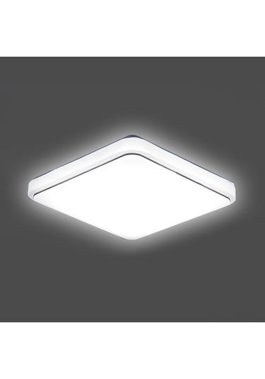 Geeroyoo 24w Beyaz Işık Led Tavan Lambası, Kare, Akrilik, Gümüş Çizgili, 220v, 5-8 M² Aydınlatma, Modern Basit, Mutfak/balkon/oda Gümüş