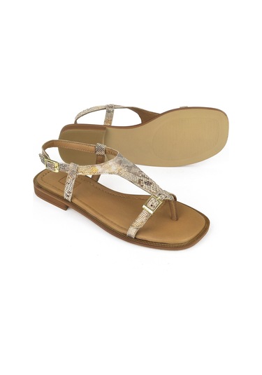 Ziya, Kadın Hakiki Deri Sandalet 1511047z16219 Bej-yılan 1511047z16219 460 Bej-yılan Bej